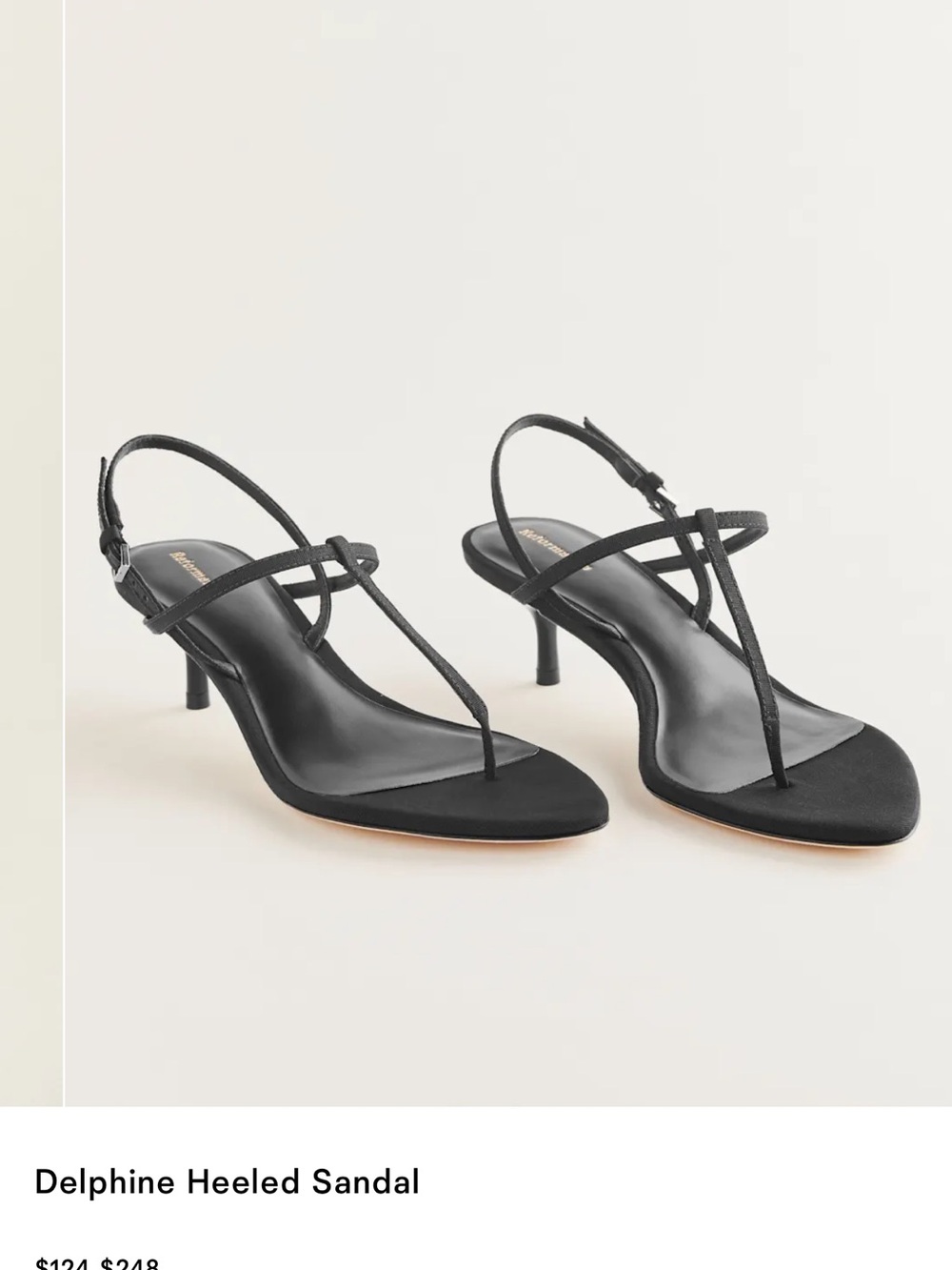 Reformation Delphine Strappy Heeled Sandal - Black